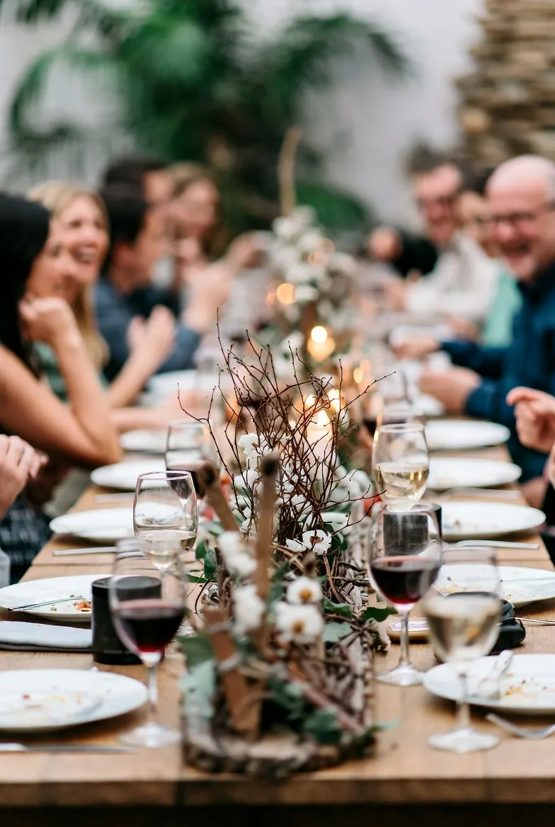 Intimate gathering with natural decor elements