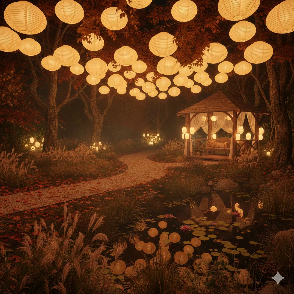 Ambient lighting installation using lanterns